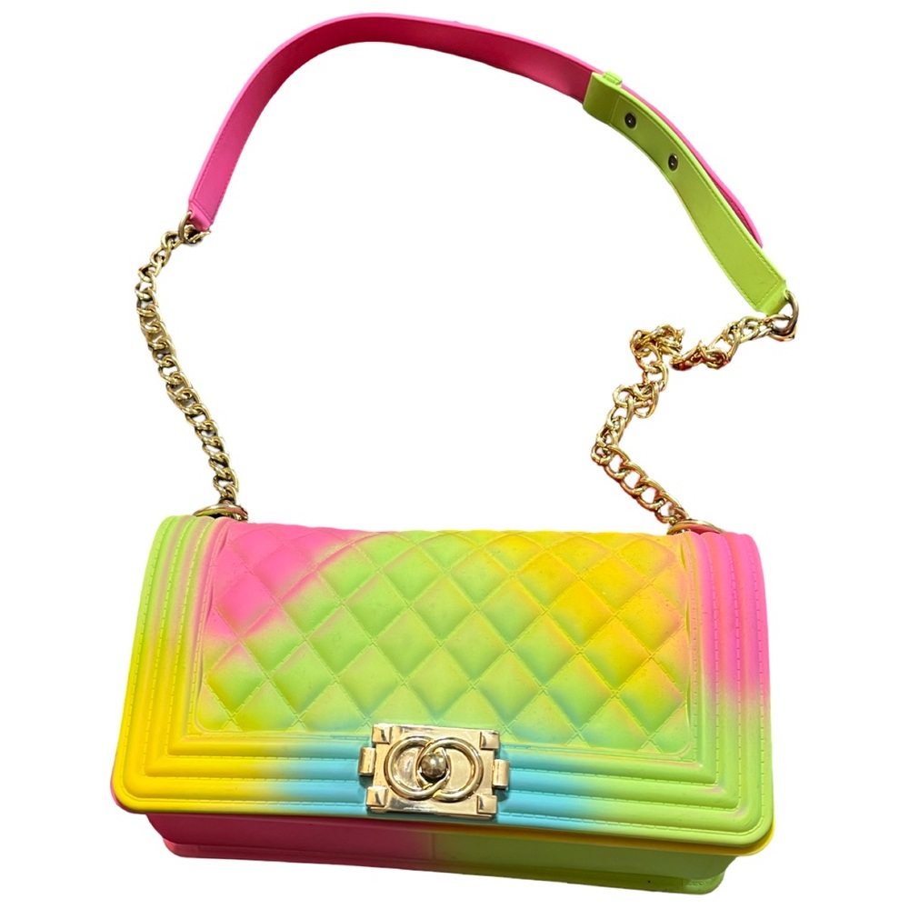 Multicolor Quilted Chain Shoulder Bag